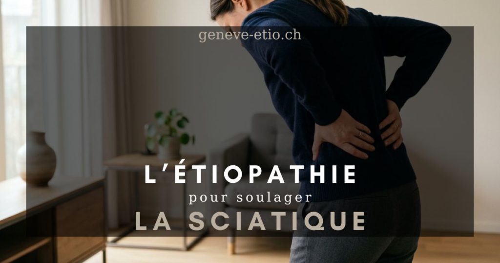 Personne souffrant de sciatique à Genève — douleur bas du dos irradiant dans la jambe