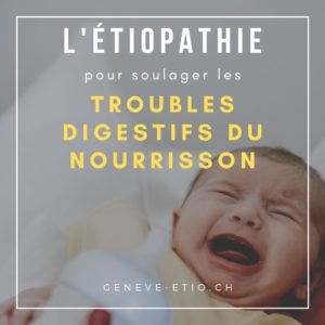 Étiopathe prenant en charge un nourrisson pour troubles digestifs à Champel, Genève