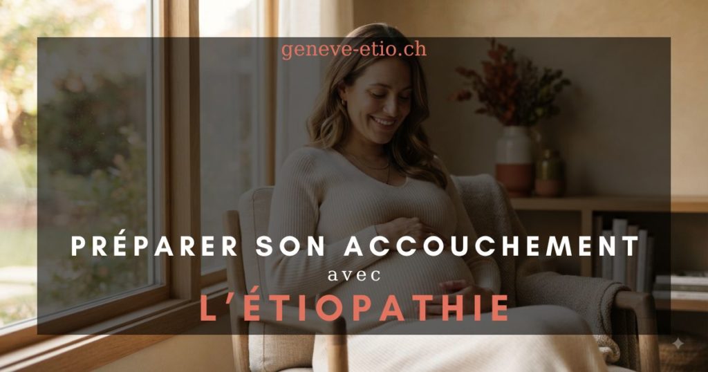Future maman sereine en fin de grossesse, préparation à l'accouchement à Genève